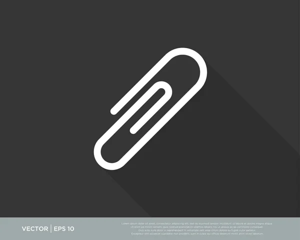 Icono de clip de papel vector ilustración — Vector de stock