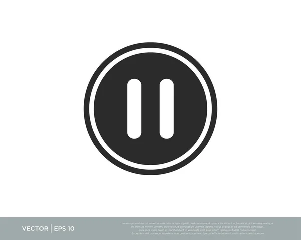 Pausa icona pulsante Simbolo vettoriale — Vettoriale Stock