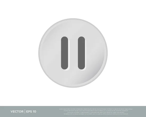 Pause Icon Button Symbol Vector — Stock Vector