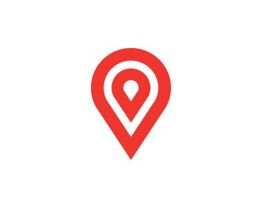 Pin Simgesi Düz Vektör Çizim Tasarım Şablonu