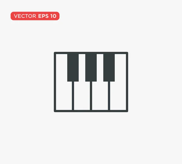 Piano llaves icono vector ilustración — Vector de stock
