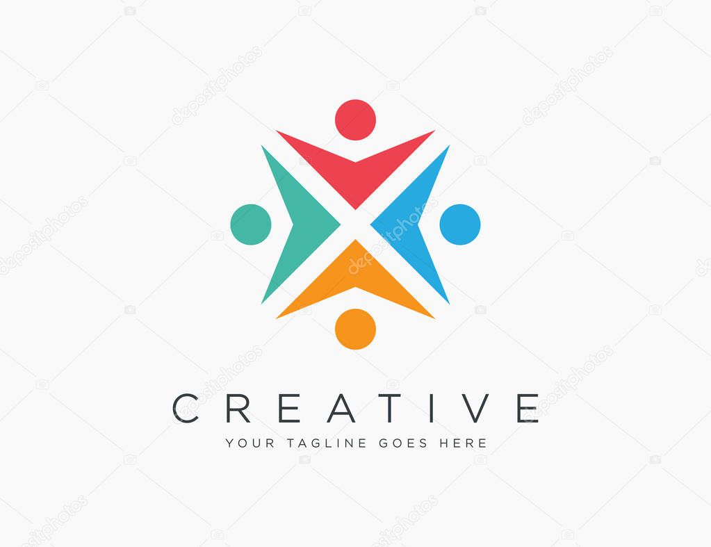 Creative People Logo Template Design Vector Illustration