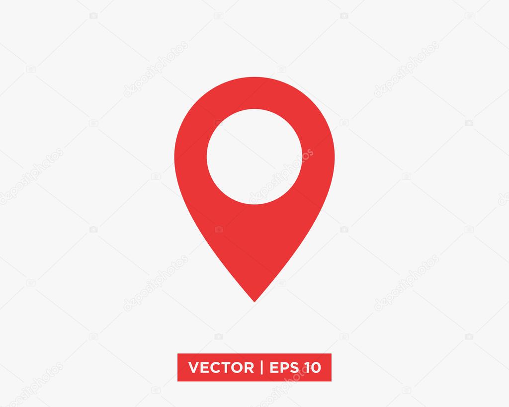 Pin Icon Flat Vector Illustration Design Template