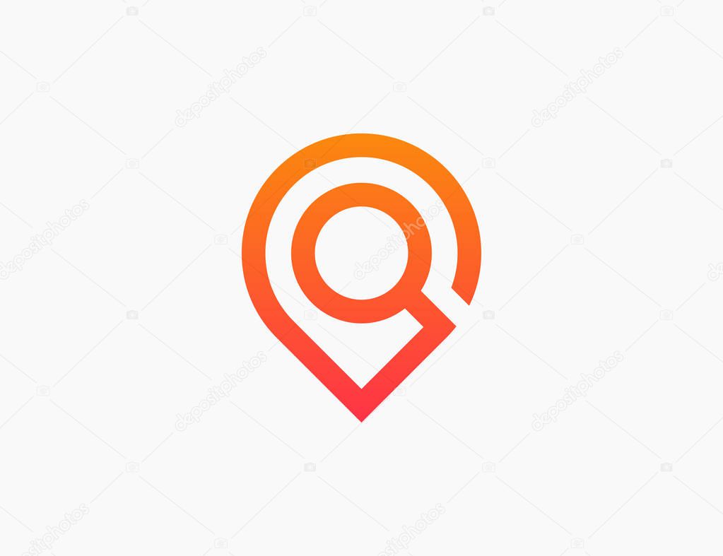 Pin Point Logo Template Icon Vector Illustration