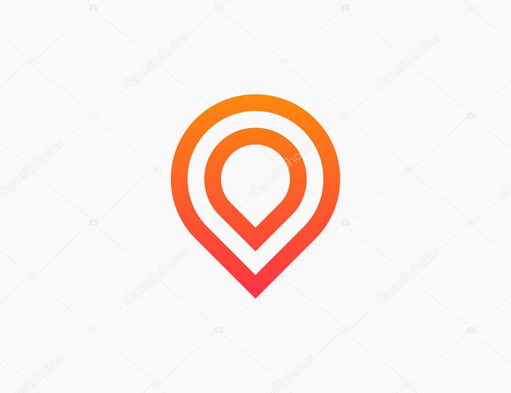 Pin Point Logo Template Icon Vector Illustration