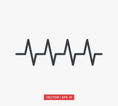 Pulse Heartbeat Icon Vektör Çizimi