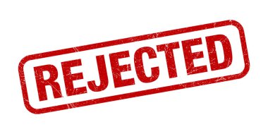 Reddedilen Damga Mühür Kırmızı Grunge Sembol Vektör