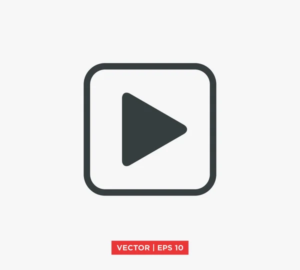 Play Button Icon Vector Illustration — Stock Vector