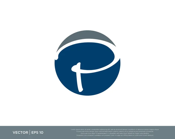 Brief p Logo Vorlage Design Vektor Illustration — Stockvektor