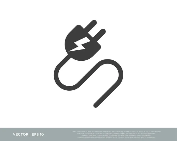 Plug In Ilustração do vetor do ícone do logotipo elétrico / plugues — Vetor de Stock