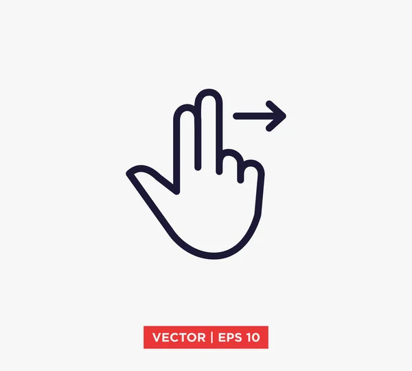Dłoń dotknąć ikona wektor ilustracja — Wektor stockowy