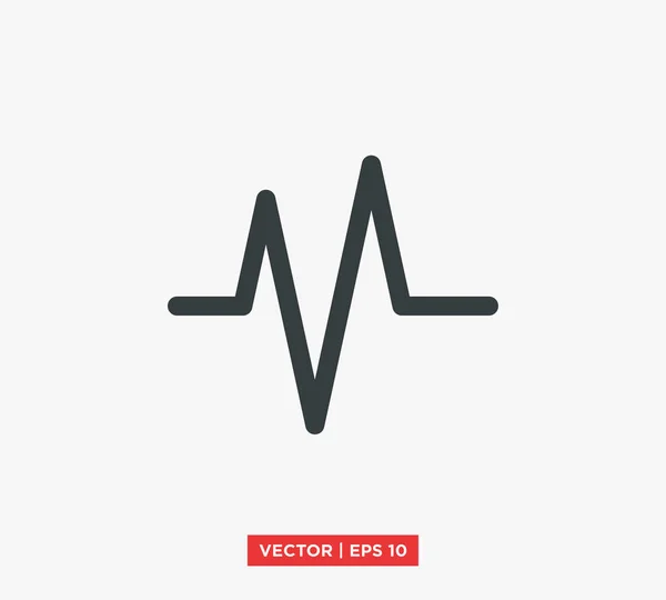 Puls-Herzschlag-Symbol-Vektor-Illustration — Stockvektor