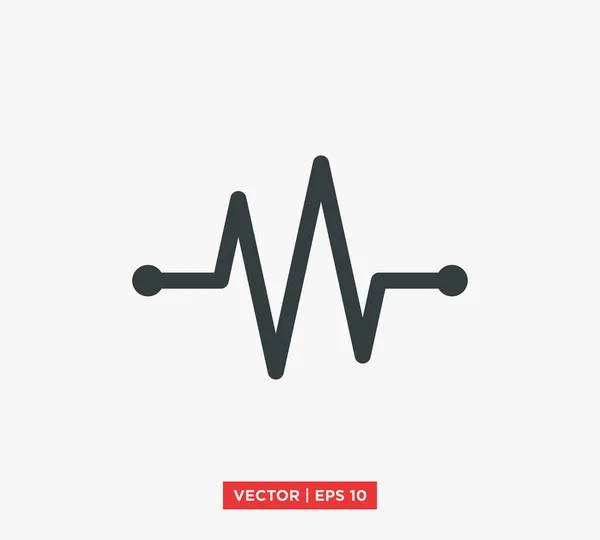 Ilustração do vetor do ícone do batimento cardíaco do pulso — Vetor de Stock