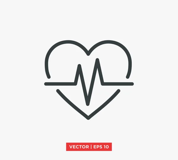 Pulse Heartbeat Icon Vektör Çizimi — Stok Vektör