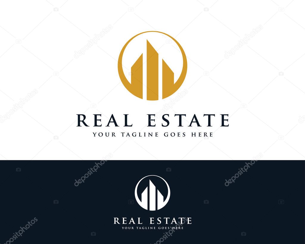 Real Estate Building Logo Icon Vector