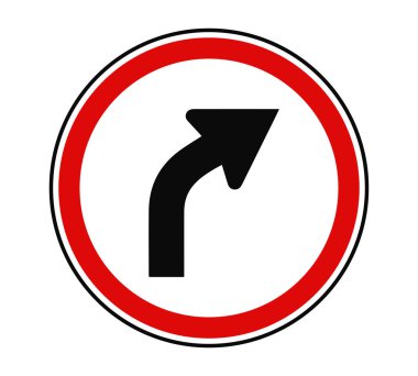 Sağa Dön Trafik İşareti Vektör Çizimi