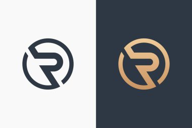 Mektup R Logo Şablon Tasarım Vektör İllüstrasyon