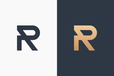 Mektup R Logo Şablon Tasarım Vektör İllüstrasyon