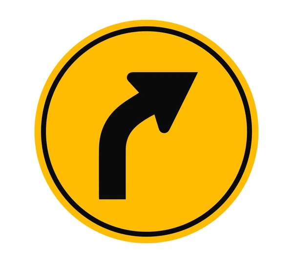 右转前方交通标志矢量插图 — 图库矢量图片