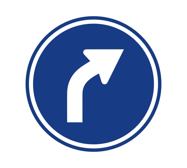 Sväng höger framåt trafik skylt vektor illustration — Stock vektor