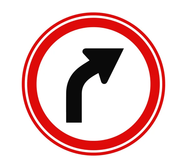 Tournez à droite en avant Illustration vectorielle du panneau de signalisation — Image vectorielle