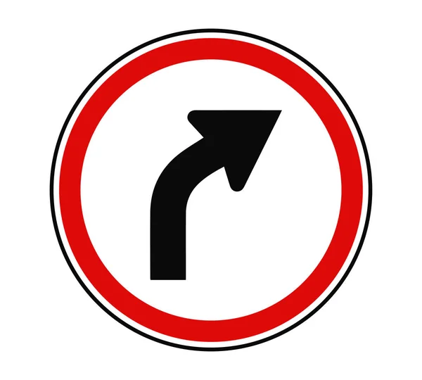 前方に右折交通標識ベクトル図 — ストックベクタ