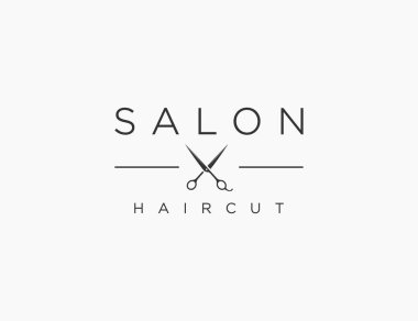 Salon Saç Kesimi Logo Şablon tasarım vektörü