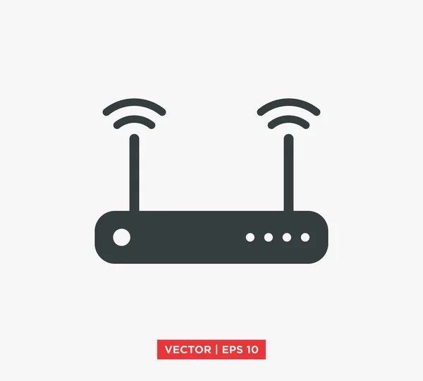Ilustração do vetor do ícone do wifi do modem do roteador — Vetor de Stock