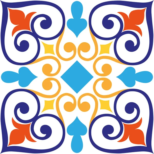 Ornament Italian Tiles Majolica Seamless — Stock Vector