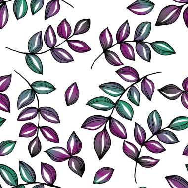 Bahar çiçekleri, vektör, yaprakları ile bir dal üzerinde çiçek süsü