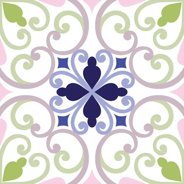 Ornament Italian Tile Majolica Seamless Pattern Vector — Stock Vector