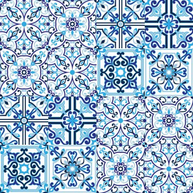 İtalyan kiremit üzerinde güzel renkli süs, dikişsiz desen