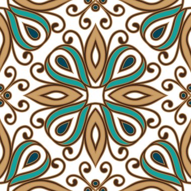 İtalyan kiremit üzerinde güzel renkli süs, dikişsiz desen