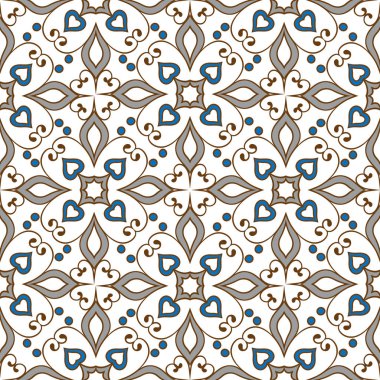 İtalyan kiremit üzerinde güzel renkli süs, dikişsiz desen