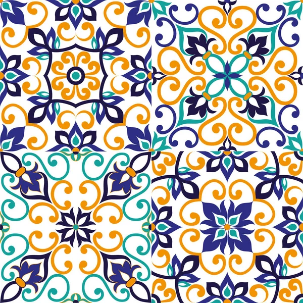 イタリアのタイル シームレスなパターンの美しいカラフルな装飾 — ストックベクタ