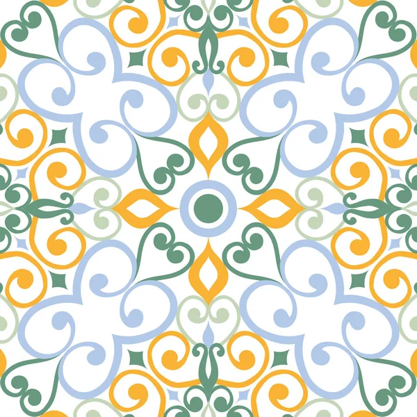 イタリアのタイル シームレスなパターンの美しいカラフルな装飾 — ストックベクタ