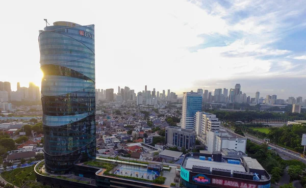 Jakarta Indonesien Juni 2020 Flygfoto Från Jakarta Bni Tower Jakarta — Stockfoto