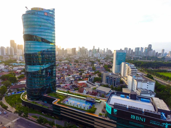 Jakarta Indonesien Juni 2020 Flygfoto Från Jakarta Bni Tower Jakarta — Stockfoto