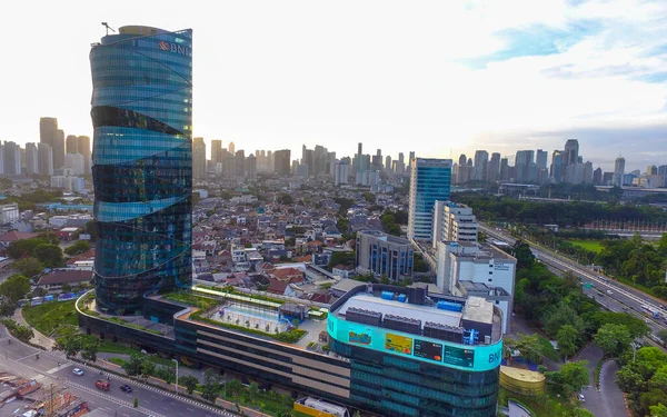 ジャカルタインドネシア 2020年6月17日 ジャカルタからの空中ビュー Bniタワージャカルタ都市インドネシアの都市 都市景観インドネシア ジャカルタのランドマーク — ストック写真