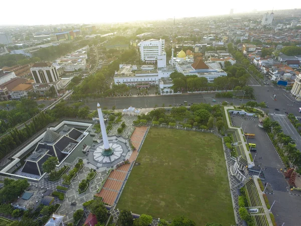 Surabaya Indonésie Juin 2020 Repère Aérien Surabaya City Tugu Pahlawan — Photo