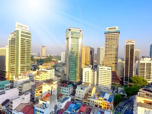 Kuala Lumpur Maj 2019 Flygfoto Utsikt Byggnader Urban Stad Kuala — Stockfoto