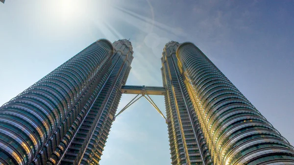 Kuala Lumpur Május 2019 Felhőkarcolók Egy Petronas Twin Towers Égi — Stock Fotó