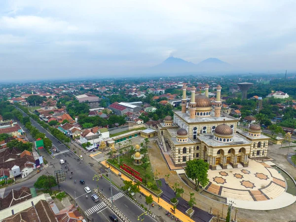 Prosince 2017 Klaten Indonesia Panorama Aerial Aqsha Mešita Dopoledních Hodinách — Stock fotografie