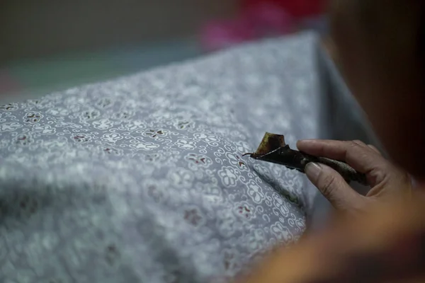 Surakarta Indonézia Augusztus 2020 Canting Batik Background Fabric Batik Tulis — Stock Fotó