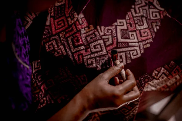 Surakarta Indonesien August 2020 Canting Batik Hintergrund Auf Dem Stoff — Stockfoto