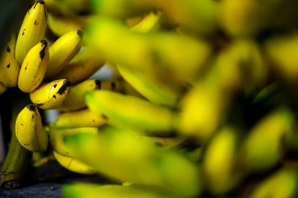 Primer Plano Imagen Completa Plátanos Maduros Que Venden Mercado — Foto de Stock