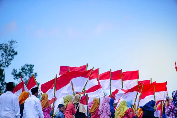 Ünnepség Ünnepelni Indonézia Függetlenségének Napja Bale Rante Village Egy Hagyomány — Stock Fotó