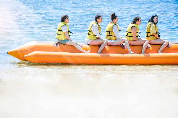 Aprile 2018 Bali Indonesia Banana Boat Tanjung Benoa Water Sport — Foto Stock