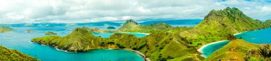 Padar Island Indonesia, aerial tropical island clipart