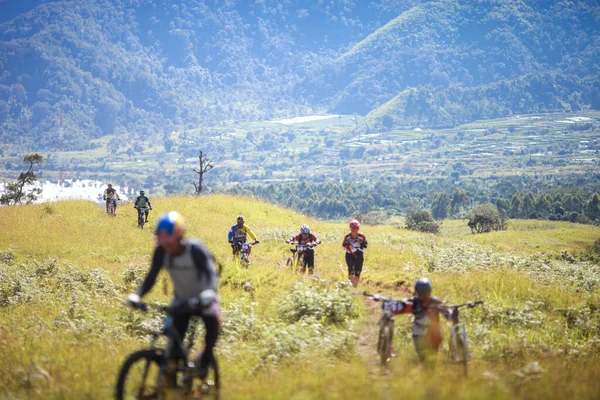 Lombok Indonesia Junio 2020 Todos Los Ciclistas Montaña Mtb Rinjani — Foto de Stock